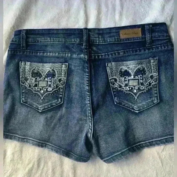 Arco Iris Juniors Sz 13 Distressed Denim Blue Denim Shorts Excellent Condition - Picture 4 of 7